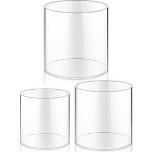 meekoo 3 Pcs Flower Acrylic Vase Cylinders Round Decorative Vase Break Resistant Acrylic Flower Cylinder for Centerpieces Floral Home Wedding Table Decoration (Clear)