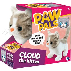 Westminster, Inc. Cloud the Kitten - Cute, Cuddly, Plush Battery Operated Cat Toy Walks, Wiggles, and Meows with Sound