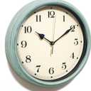 AYRELY Decorative Vintage Wall Clock - 11Inch Silent Non-Ticking Clocks Battery Operated - Classic Decor for Living Room, Farmhouse, Kitchen, Bedroom, Bathroom (Classic Blue) (Turquoise)