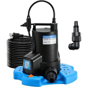 1/2HP Swimming Pool Cover Pump Automatic On/Off 3500GPH Submersible Water Pump with Filter Net 3/4 Check Valve Adapter & 25ft Power Cord 110V Sump Pump for Swimming Pool Hot Tubs Pond Basement