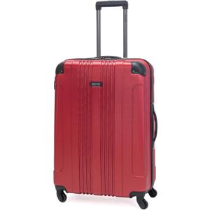 Kenneth Cole REACTION Out of Bounds Lightweight Hardshell 4-Wheel Spinner Luggage, Scarlet Red, 28-Inch Checked