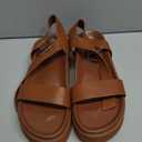 Yavero Women's Platform Sandals Open Toe Summer Sandals Comfortable Flatform Wedge Sandals 7.5 Brown