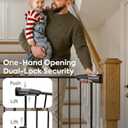 Babelio Baby Gate for Stairs, Kitchen & Doorways, No Bottom Bar| One-Handed Operation| Auto-Close| Hardware Mount (Drill Needed) Safety Dog/Pet Gate (Black - B17, 26-43" W, 28" H)