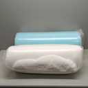 Memory Foam Mattress Topper Twin 2inch+2inch, Pressure-Relieving Bed Topper with Secure Strap Design for Back Pain, Soft and Supportive, Shredded Memory Foam (White+Blue)