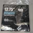 60 Vinyl Record Sleeves Outer, 4.7 Mil Crystal Clear Vinyl Protective Sleeves, 12.75'' x 12.75'' Record Sleeve Compatible with Single and Double LP Album Covers