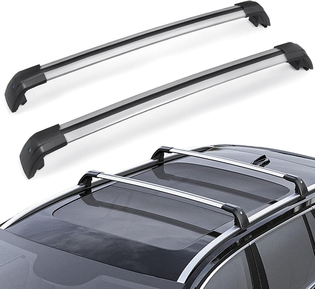 JDMON Compatible with Roof Rack Cross Bars Volvo XC60 2013-2018 with Side Rails Anti-Theft Locks Desigh, Aluminum Luggage Rack Crossbar for Rooftop Cargo Bag Carrier Kayak Canoe Bike, Sliver