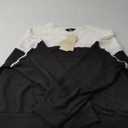 Dokotoo Womens Tops Fashion 2025 Color Block Long Sleeve Shirts Crewneck Knitted Casual Loose Pullover Blouses Large , Black/White 