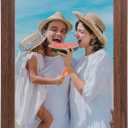 MECCANIXITY 7x9 Picture Frame, Solid Oak Wood Photo Frame 7x9 Frame Display 5.5x7.5 Optical Clear Acrylic Sheet Wall Mounting and Tabletop Display, Walnut, 1Pcs