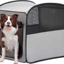 Petsfit Travel Dog CratePop Up Dog Crate for Medium Large DogsWaterproof Pet Cage Soft Dog Kennel for Indoor/OutdoorLightweight Dog Carrier for TravellingGrey