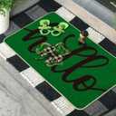 Artoid Mode Green Shamrock Hello St. Patrick's Day Doormat, Home Decor Low-Profile Switch Rug Door Mat Floor Mat for Indoor Outdoor 17x29 Inch