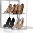Clear Acrylic Display Case for Boot Storage Organizer Tall Boots Boxes Clear Plastic Stackable Shoe Organizer Box, For Sneakers, Heels, Figures, Handbag, Purse, XXX-L, 1 Pack