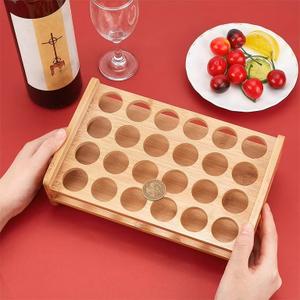 24 Shot Glass Tray Holder, Bar Acrylic Shot Glasses Holders Wine Glass Cup Serving Tray Cups Organizer Shot Glass Display Bar Accessories for Party, Bar, Club, Hole: 1.77"