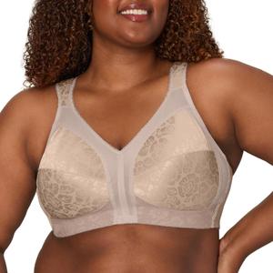 Playtex Women's Wireless Bra, 18 Hour Plus-Size Bras Full Coverage, Smoothing, 4693, Single or 2-Pack (Beige, 36D)