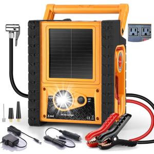 E-Ant 2000A Peak Car Jump Starter with Air Compressor, 260 PSI Portable Air Compressor Tire Inflator, Heavy Duty 12V Jump Box Battery Charger Booster for Truck with 400W Power Inverter, Flashlights