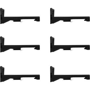 Black Wall Mount Brackets for Curtain Track, Bendable Curtains Tracks Walls Mounting Hardware (6 PCS)