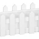 Emivery White Picket Fence, Wooden Box Flower Pot Wooden Picket Fence with Foam for Flower Arrangements Home Garden Farmhouse Window Sill Decor