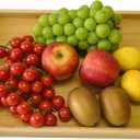 Bamboo Serving Tray Rectangle Platter Breakfast Dinner Food Bed Tray for Eating Kitchen Restaurants (1, 17.3" x 11.8" x 1.2" (with Handle))