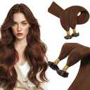 Sunny Hair Auburn U Tip Hair Extensions Human Hair 20 inch Keratin Hair Extensions Human Hair Auburn Brown Utip Hair Extensions Soft Hot Fusion Hair Extensions Dark Auburn for Party 20inch 50g
