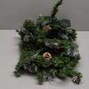 TURNMEON 6 Ft by 10 Inch Prelit Christmas Garland with Timer 30 Warm Lights 8 Pine Cone Snowy Bristle Pine 56 Berry Battery Operated Real Touch Cedar Garland Xmas Home Outdoor Indoor Fireplace Decor