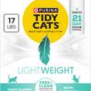Purina Tidy Cats Low Dust, Clumping Cat Litter Odor Control, LightWeight Free and Clean Unscented, Multi Cat Litter - 17 Lb. Box
