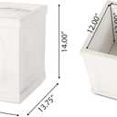 Burgos Outdoor Medium Planter - Cast Stone - Antique White