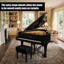 BreezeHug Heavy Duty Piano Truck Dolly Spider Mobile Cart for Concert Baby Grand Piano Moving Dolly with 3 Large Wheel Adjustable Legs Moving Dollie Stage Stand for Music Hall Transportation