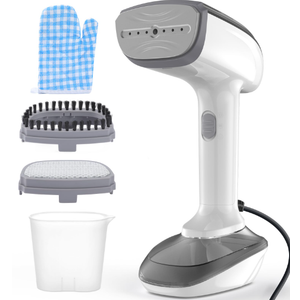 Powerful Handheld Fabric Steamer - 1800W with Fast Ceramic Heat-Up Plate, 2-in-1 Ironing & Wrinkle Remover, Steam Nozzle, Lint Brush - Black, for US 120V Only