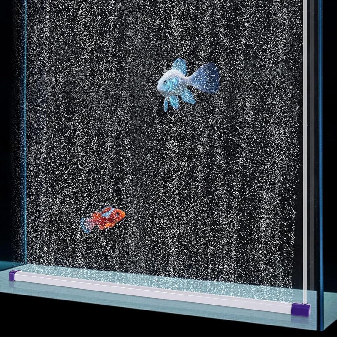 hygger 27.5 Inch Long Aquarium Bubble Bar, Ultra-Fine Quiet Oxygen Diffuser Bubble Curtain Wall, Self-Sinking Design Fish Tank Bubbler Decorations for Freshwater Saltwater
