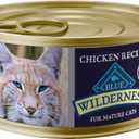 Blue Buffalo Wilderness High-Protein Grain-Free Wet Food for Adult Cats 7+, Chicken Recipe, 5.5-oz., 24-Count (11 Ounce (Pack of 12) (BBD 2026 APR 25)