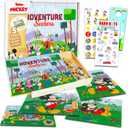 Mickey Mouse Wooden Puzzle 5 Pack - Mickey Mouse Wood Puzzles Bundle with Holding Tray with Mickey Stickers and More | Mickey Mouse Jigsaw Puzzles for Kids