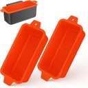 2 PCS Silicone Grease Cup Liners for Blackstone 36 28 22 17 Inch Griddle, Reusable Grease Catcher Cup Liner Grill Grease Tray, Durable Drip Pans Blackstone Griddle Accessories, Orange