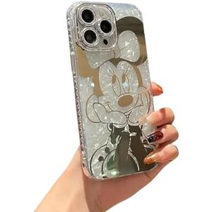 Lastma for iPhone 16 Pro Max Case Bling Camera Lens Protection Glitter Bling Cute Pattern Printed Design Soft Bumper Hard Back Shockproof Protective Case for Girls and Women, Sparkly Minnie
