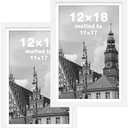 FrameWorks 12x18 mat to 11x17 Classic Wooden Picture Frames With Tempered Glass | White | 2-Pack