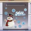 13 Pcs Christmas Snowman Refrigerator Magnet, Snowflake Refrigerator Magnet, Let It Snow Magnetic Decorations for Fridge, Kitchen, Family, Garage Door, Winter Holiday