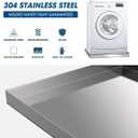 Washing Machine Pan-30" x 32" x 2.5", Heavy Duty 304 Stainless Steel, Washing Machine Tray with Anti-Slip Bottom Pad, Raised Edge Drain Pan, No Hole, Leak Protection for Laundry Room