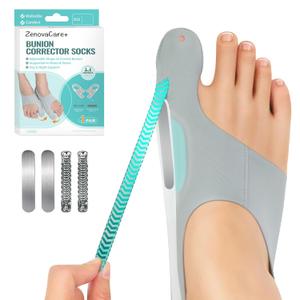Bunion Corrector for Men & WomenAdjust Big Toe Sleeve Day & Night Toe Separator Alignment &Bunion Fix Instant Pain Relief, Breathable Foot Sleeve for Post-Workout Support (1 Pair, Gray) (Medium)