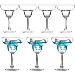 YANGNAY Margarita Glasses Set of 7, 10 oz Reusable Cocktail Glasses with Stem, Perfect for Parties, Mixed Drinks & Frozen Cocktails, Dishwasher Safe