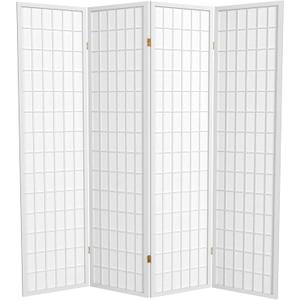Red Lantern 6 ft. Tall Window Pane Shoji Screen-White-4 Panels Room Divider Red Lantern 6 ft. Tall Window Pane Shoji Screen-White-4 Panels Room Divider