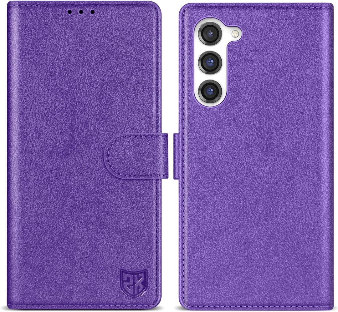 ZZXX for Samsung Galaxy S23 Plus Wallet Case with [RFID Blocking] Card Slot Kickstand Magnetic Closure Leather Flip Fold Protective Phone Case for Galaxy S23 Plus 5G Case Wallet(Purple-6.6 inch)