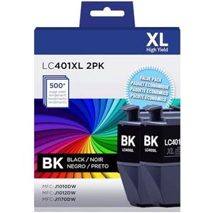 LC401XL Black Ink Cartridges Compatible for Brother LC401 LC401XL High Yield Work with Brother MFC-J1012DW MFC-J1170DW MFC-J1010DW Printer (1 Black)