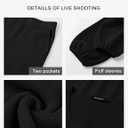 MEROKEETY Women's 2 Piece Outfits Long Sleeve V Neck Knit Pullover Tops and Wide Leg Pant Lounge Set (Black, S)