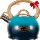 Hauce Radio Tea Kettle, Whistling Stovetop Teapot Food Grade Stainless Steel Tea Kettles for Stove Top with Anti-hot Ergonomic Handle,Kettle Spout for Tea, Coffee or Milk, 2.1 Quart Tea Pots (Dark Blue)