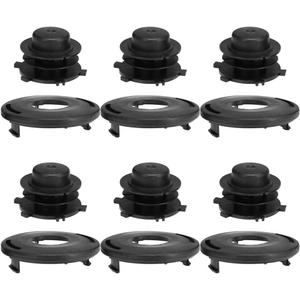 6 Sets of Bump Feed Trimmer Head Spool w/Cover Spool Cap Combo Replacement for Stihl Head Cover 25-2 FS 90 100 110 120 130 55 80 83 85