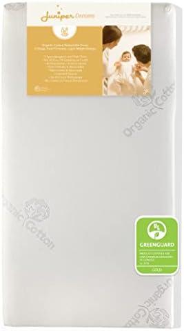 Juniper Dreams Mini Crib Mattress, 2-Stage Dual Firmness, Infant and Toddler Bed Mattress, Hypoallergenic and Water-Repellent, Greenguard Gold Certified Baby Bed Mattress for Cribs