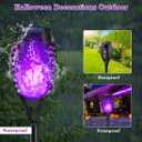 LNRYY Purple Flame Solar Halloween Lights for Halloween Decorations Outdoor