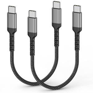 1ft USB-C to USB-C Cable Short Type C to Type C Fast Charging Cable Compatible with Apple iPhone 16/15 Pro/Max Samsung Galaxy Google, Short USBC to USBC Cord 12 Inch