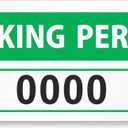 SmartSign - PP-2023 Pack of 50 Sequentially Numbered Parking Permits | 1.5" x 3" Reflective Decals Black/Green on White