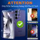 firtstnow 3 Pack for Samsung Galaxy S24 Plus Screen Protector Tempered Glass + 3 Pack Camera Lens Protector, Military Grade Shatterproof, 9H Hardness, Fingerprint Unlock, Case Friendly 6.7 Inch
