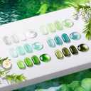 GELLEN Jelly Green Gel Nail Polish Set, 6pcs Soak Off UV Cure Gel Polish for Nail Art Salon Diy at Home, Sheer Mint Olive Sage Emerald Green (Jelly Green Set - 317, 903, 1132, 1134, 1135, 1136)