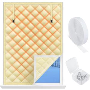 3 Layer 39" x 62" Thermal Insulated Window Cover,Oxford Windows Blanket Curtains Winterizing Kit Window Insulation for Winter Keeping Warm